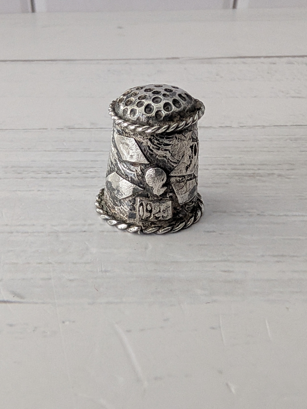 Vintage Mexican Sterling Silver Sewing Thimble 925 Ornate